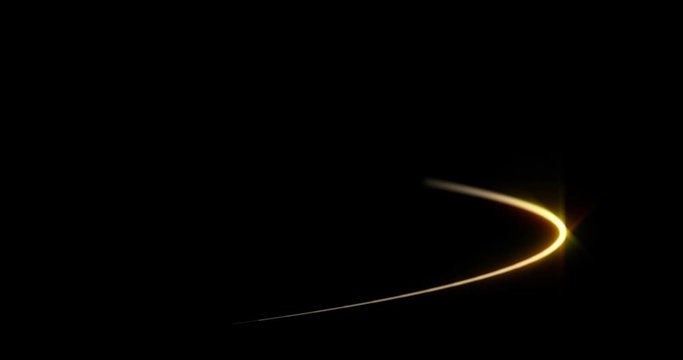 Light spiral painting effect. Bright glowing gold light in motion. Golden trail for premium luxury product back light.