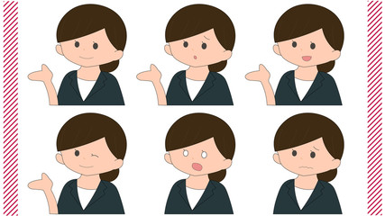 女性のビジネスアイコンセット1