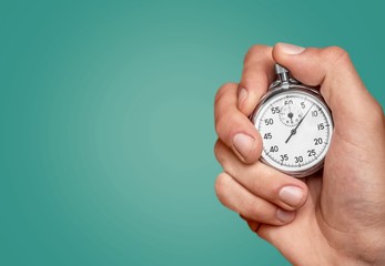 Close-up Stopwatch in Human Hand, Timer