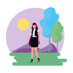 Isolated avatar woman vector design