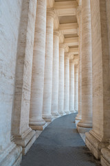 Inside the colossal Doric colonnades that delimit St. Peter's Square in the Vatican