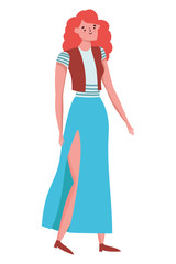 Isolated avatar woman vector design