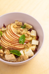 Breakfast with Muesli and Apples