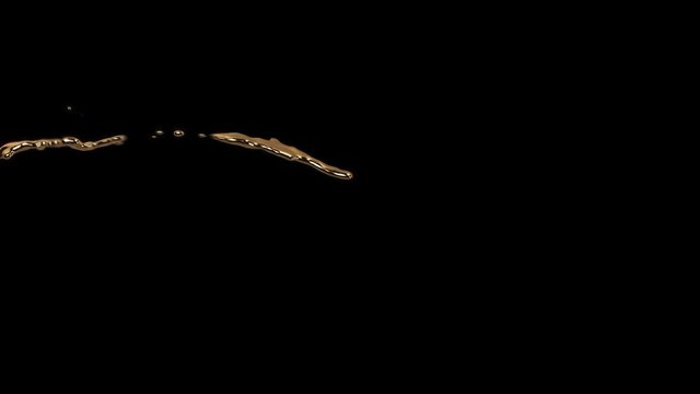 Two horizontal swooshes of liquid metal gold and chrome. Matte is included for both metal trails.