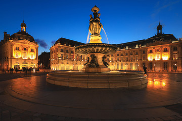 Obraz premium Place De La Bourse in Bordeaux, France. A Unesco World Heritage