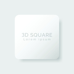 3D square illustration on white background.