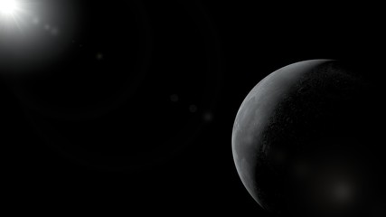 Moon and sun Picture in space