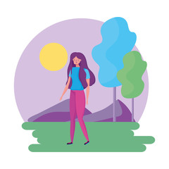 Isolated avatar woman vector design