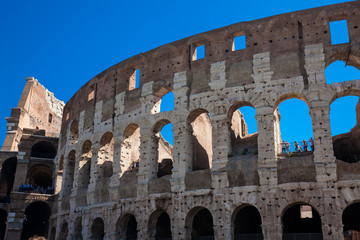 Fototapeta premium The famous Colosseum or Coliseum also known as the Flavian Amphitheatre in the centre of the city of Rome