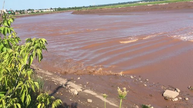 Tidal Bore Surge In Moncton, New Brunswick