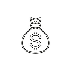 money bag icon - vector dollar sign