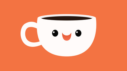 Cute smiling cup of coffee