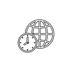 Fototapeta na wymiar world time illustration, global time map zone