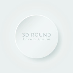 3d white round illustration on white background
