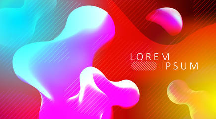 Light yellow with red color abstract background with oval chaotic shapes