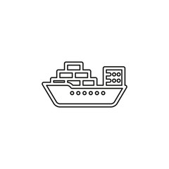 vector shipping boat illustration - travel