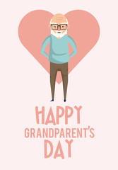 Happy grandparents day card with cartoons
