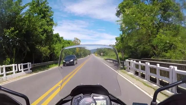 Motorcycle Trip on a Road