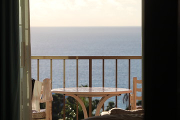 Deck Table Overlooking Ocean Views
