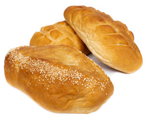 Loaf of bread on a white background