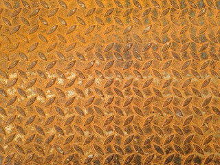 Steel background with a pattern that rusted.