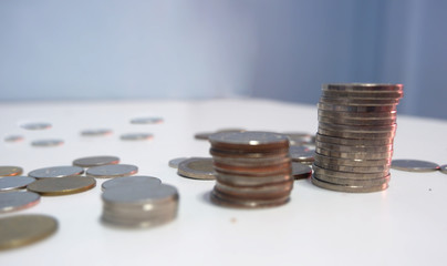 Piles and piles of coins have space for messages.