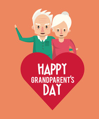 Happy grandparents day card with cartoons