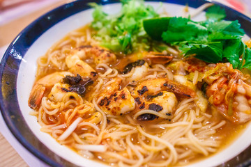 Hot Chilli Prawn Ramen in a Bowl