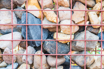 The fence of the wall made of stone