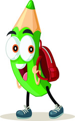 Funny Pencil Cartoon Vector Character