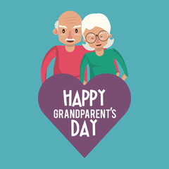 Happy grandparents day card with cartoons