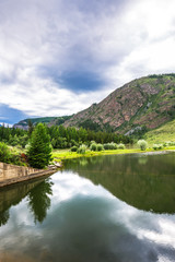 Fototapeta premium An abandoned hydroelectric power station. Altai Republic, Russia
