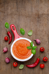 Homemade vegetable red sauce