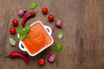 Homemade vegetable red sauce