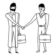 Isolated businessmen with suitcase design