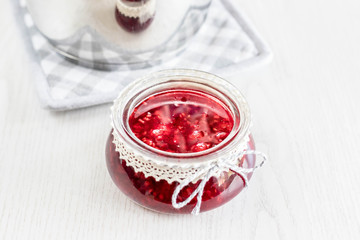 freshly made raspberry marmalade