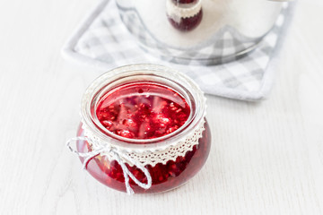 freshly made raspberry marmalade