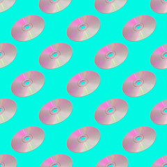 Seamless pattern. Cd music. Use for t-shirt, greeting cards, wrapping paper, posters, fabric print.