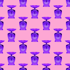 Seamless pattern. Kitchen scale. Use for t-shirt, greeting cards, wrapping paper, posters, fabric print.