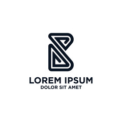 Monoline initial B logo design vector unique modern