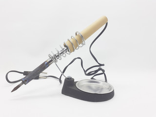 Rusty Used Solder for Electronic Circuit Repair Technician in White Isolated Background