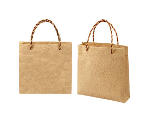 Paper bag isolated on white with clipping path