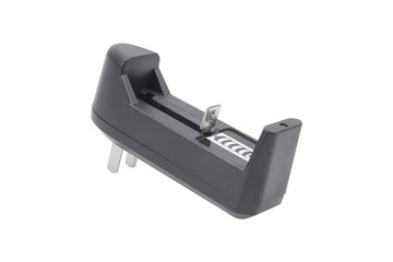 Black Rechargeable Battery Charger isolated on White Background with clipping path