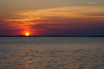 sunset over the sound