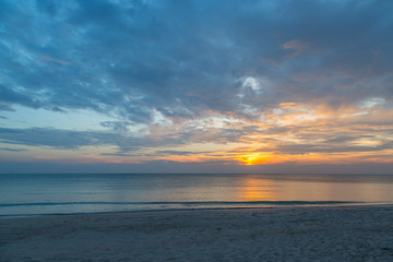 Siluette sunset at the beach