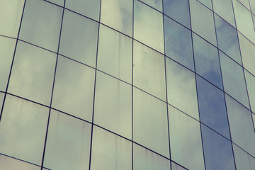 Fototapeta premium Blue glass of windows building