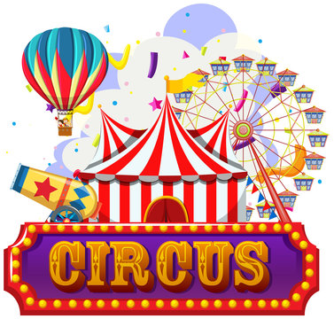 Circus, fun fair, amusement park theme template