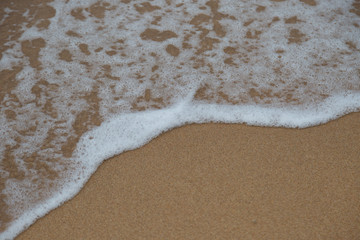 Beach sand and ocean waves