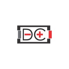 DC Battery logo design vector