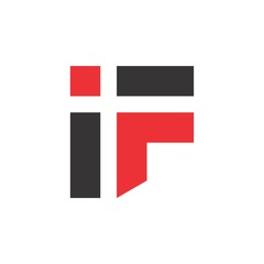 Letter iF logo design vector